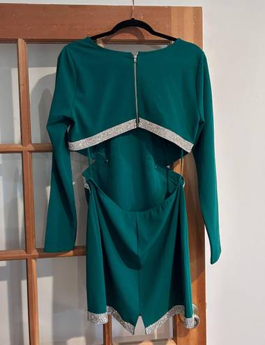 Trixxi Green Long sleeve Cutout Dress