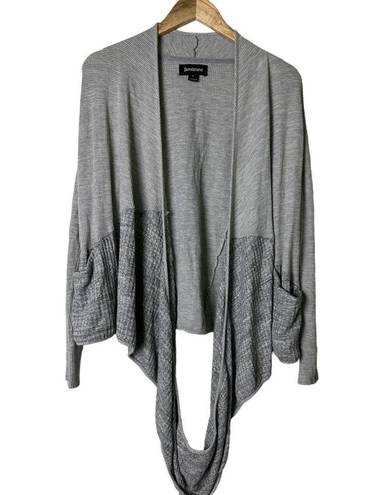 Betabrand  Waffle Knit Wrap Cardigan Sweater Gray Size Large