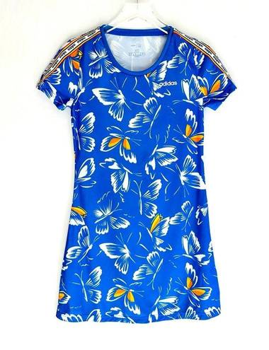 Adidas  Farm Rio Blue White Butterfly Tennis Athletic Sports Dress Size XS