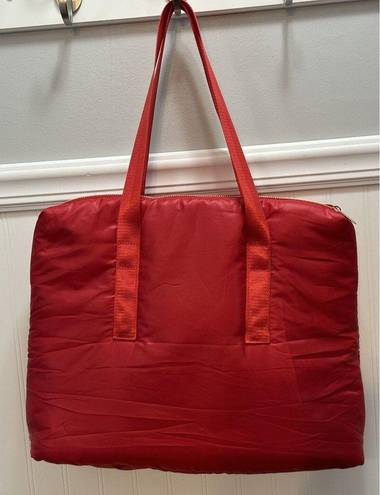 Carolina Herrera  Logo RED Puffy Quilted TOTE Shoulder Gym Bag Good Girl