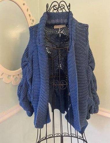 Stella McCartney  oversized blue knit cardigan bubble sleeves size 40 Italy