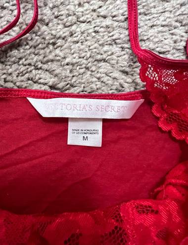 Victoria's Secret Victoria’s Secret Red Floral Lace Lingerie Slip Dress