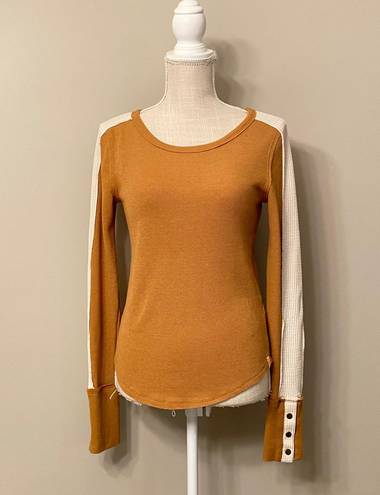 We The Free | Tasha Snap Button Cuff Color Block Thermal Top