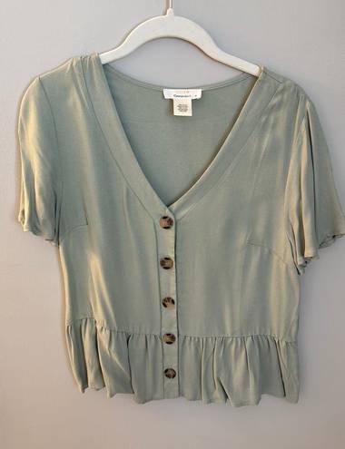 Urban Romantics Light Green Button Down Top