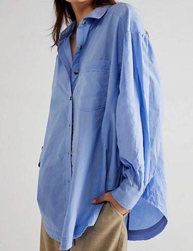 We The Free  Blue Happy Hour Button Down Shirt Sz S