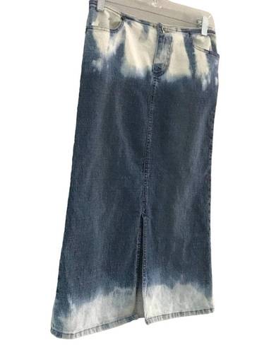 Carolina Blues Bleach Dyed Denim Skirt Vintage Jean Skirt Teen 12