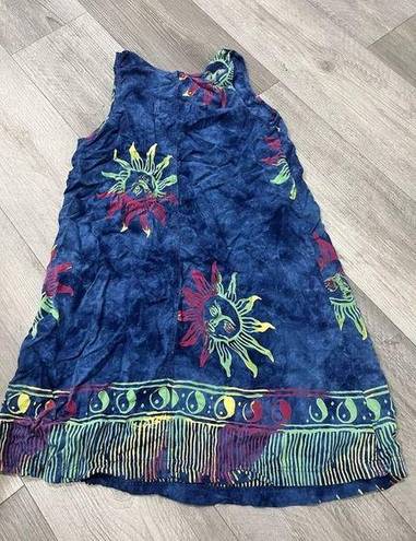 The Moon Celestial Sun/ Tie-Dye boho Side Button Ying/Yang Dress Size Small