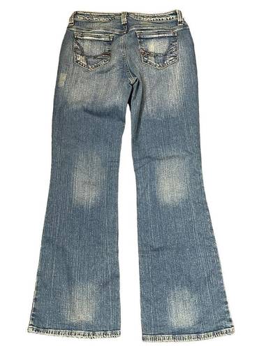 SO  Jeans Size 7 Juniors Denim Women Exposed Button Fly Coffee Wash Stretch 29X32