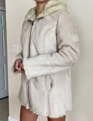 Krass&co G.H. Bass &  Faux Suede Fur Hooded Coat Size M