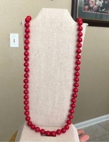 Monet Vintage  Hand Knotted Genuine Glass Beads Necklace