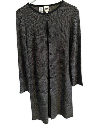 DKNY  Women's Herringbone Knit Long Sleeve Cardigan Sweater, Size Small