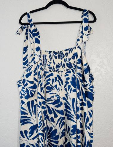 Alexis NWT  x Target Blue Botanical Floral Asymmetrical Hem Dress Size 3X