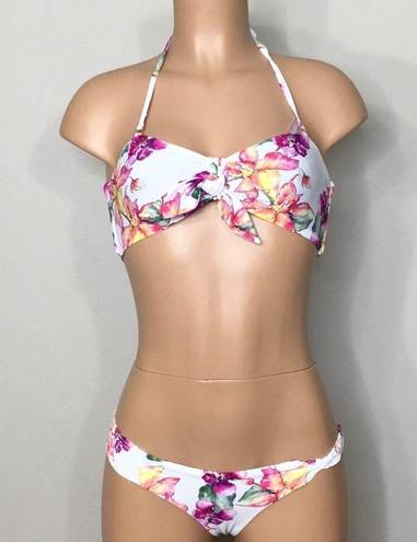 PilyQ New.  floral bikini set with reversible top. 2-way. NWOT