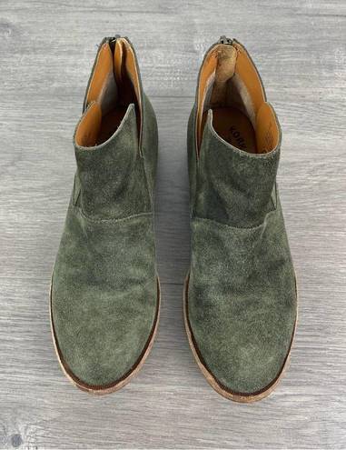 Kork-Ease  Dark Green Suede Leather Ryder Booties Sz.6.5