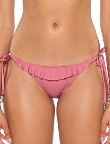 Mulberry Soluna Tie Side Hipster Swim Bikini Bottom  Pink Large NWT