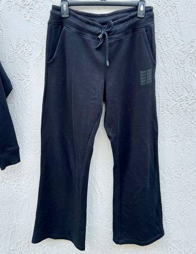 DKNY  Performance Crop Hooded & Macy's Drawstring Track Pants Set Black Women's S