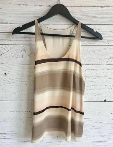 Alice + Olivia  - Women's Brown Stripe Blouse Tank Top