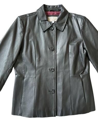 Croft & Barrow , Women's Leather Jacket, Black, Size L  ( Pet & Smoke free home )