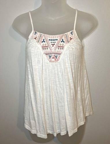 Red Camel Off-White Embroidered Tank Top Size XS