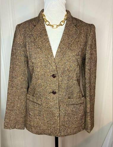 Brooks Vintage Bobbie  Brown Tweed Blazer Size 9 / 10 EXCELLENT Retro Business