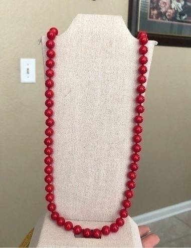 Monet Vintage  Hand Knotted Genuine Glass Beads Necklace