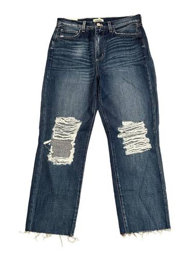 L'Agence NEW  Adele Rigid Slim Stovepipe Jeans Newberry Distressed Crop