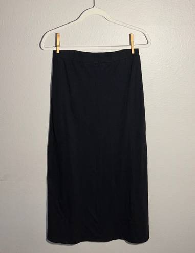 American Eagle black high rise cotton slit maxi skirt