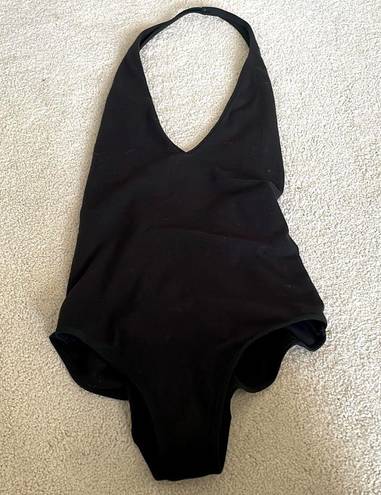 American Apparel Classic Black  Halter Low Cut Bodysuit