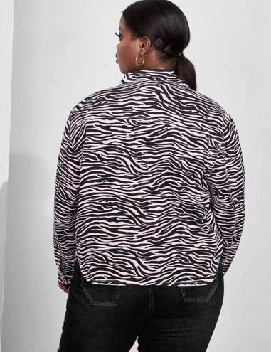 Zebra Print Denim Jacket Multiple Size 3X