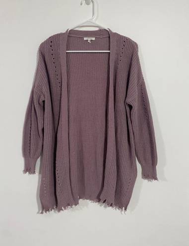 Maurice's  Purple Frayed Hem Cardigan