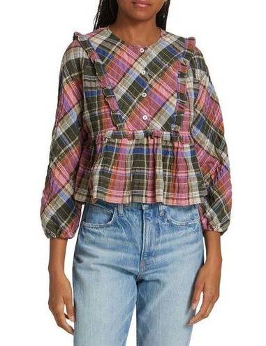 Veronica Beard  Katalina Plaid Bib Top