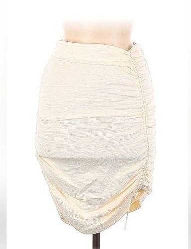 ZARA Women’s   cream color High Waisted Draped ruched Mini Skirt sz s