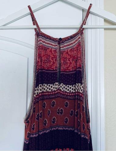 American Eagle Boho Festival Paisley Print Sundress High Neck Maxi Dress; Size M