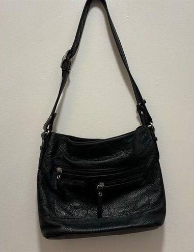 Krass&co Stone & . Black Leather Shoulder Bag Women’s Casual Adjustable Strap