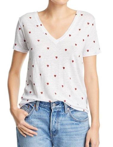 Rails  Cara Heart Print V Neck Tee Size Medium