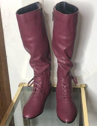 Comfortview burgundy Knee high boots size 8