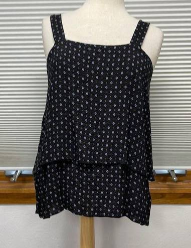 Bobeau S //  NWT Black and Blue Patterned Tiered Tank Top