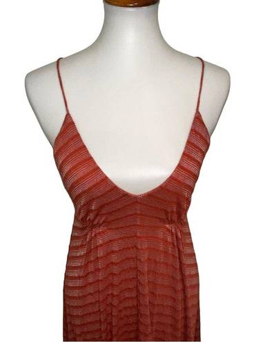 ALC Frank A.L.C. Maxi Dress Strappy Linen Blend Orange Size XS