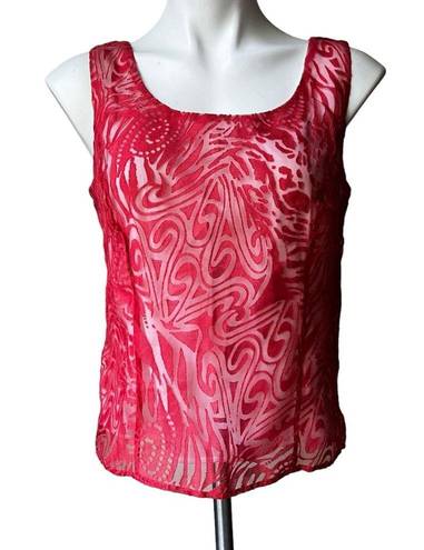 Coldwater Creek  Dressy Mesh Overlay Tank Top, Sz 10