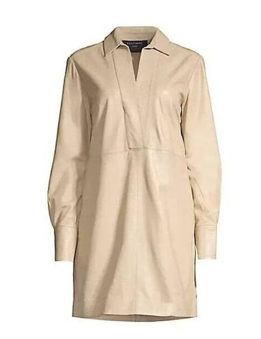 Equipment NWT  Riannon in Safari Lamb Leather Mini Shift Dress S $750