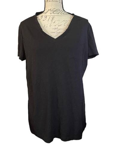 Felina  Black V Neck Cotton Short Sleeve Shirt XX-Large