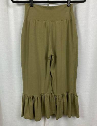 Matilda Jane  Olive Green Big Ruffle Bottom Pants Sz.S