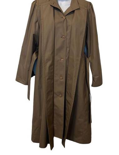 London Fog 𝅺 Vintage 60's Tan Button Up Removable Liner Trench Coat Sz 8