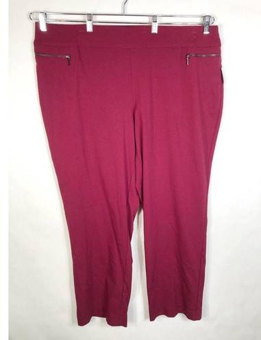 Dress Barn  Womens Plus Size 26W Pants Maroon Red Pull On Stretch Career Wear 839