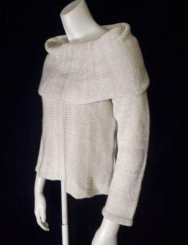 SEEK the Label  Cream & White Cowl Neck Sweater (S)