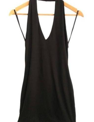 ANGL halter black backless bodycon mini dress sz S