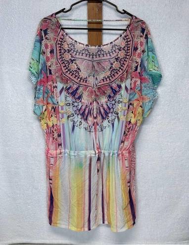 Calia by Carrie  Underwood Multicolor Pastel Kaftan Swimsuit Coverup Size L