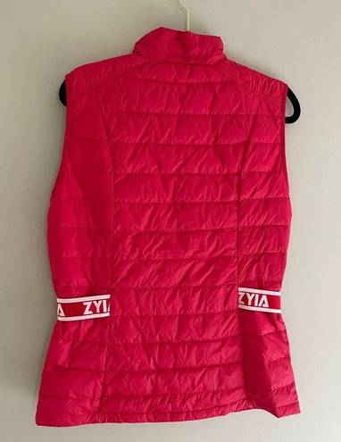 Zyia  Active Hot Pink Full Zip Puffer Athleisure Athletic Vest Size XL