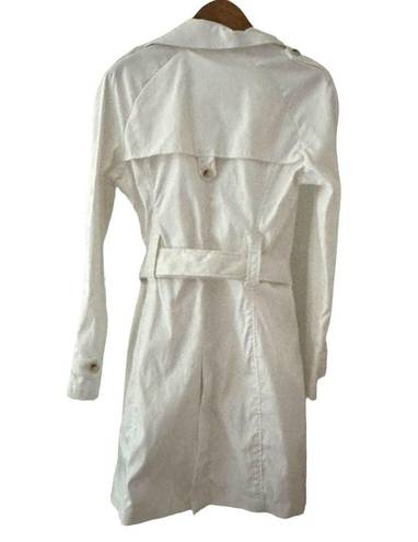 United Colors Of Benetton  Cream Trench Coat Cotton Size Medium EU 44 Midi