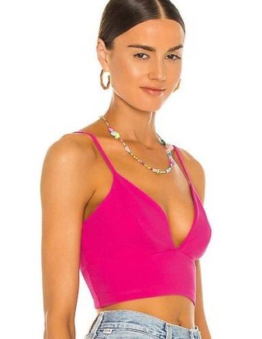 Susana Monaco  Punch Pink V Neck Crop Top